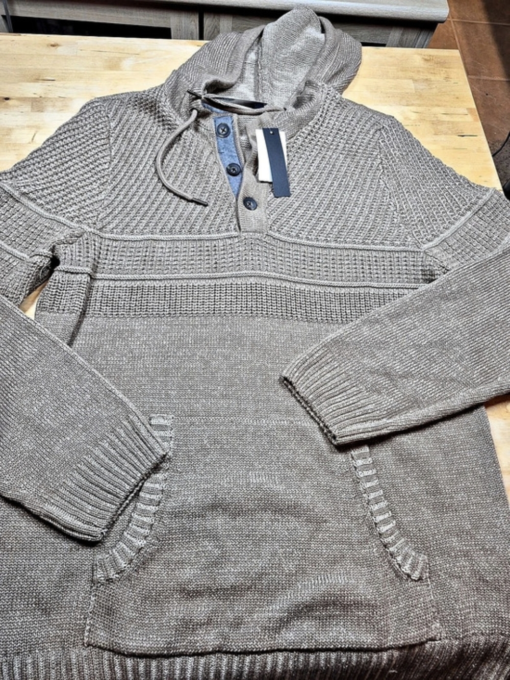 Commerce Henley Nodie Sweater Brown XXL NWT